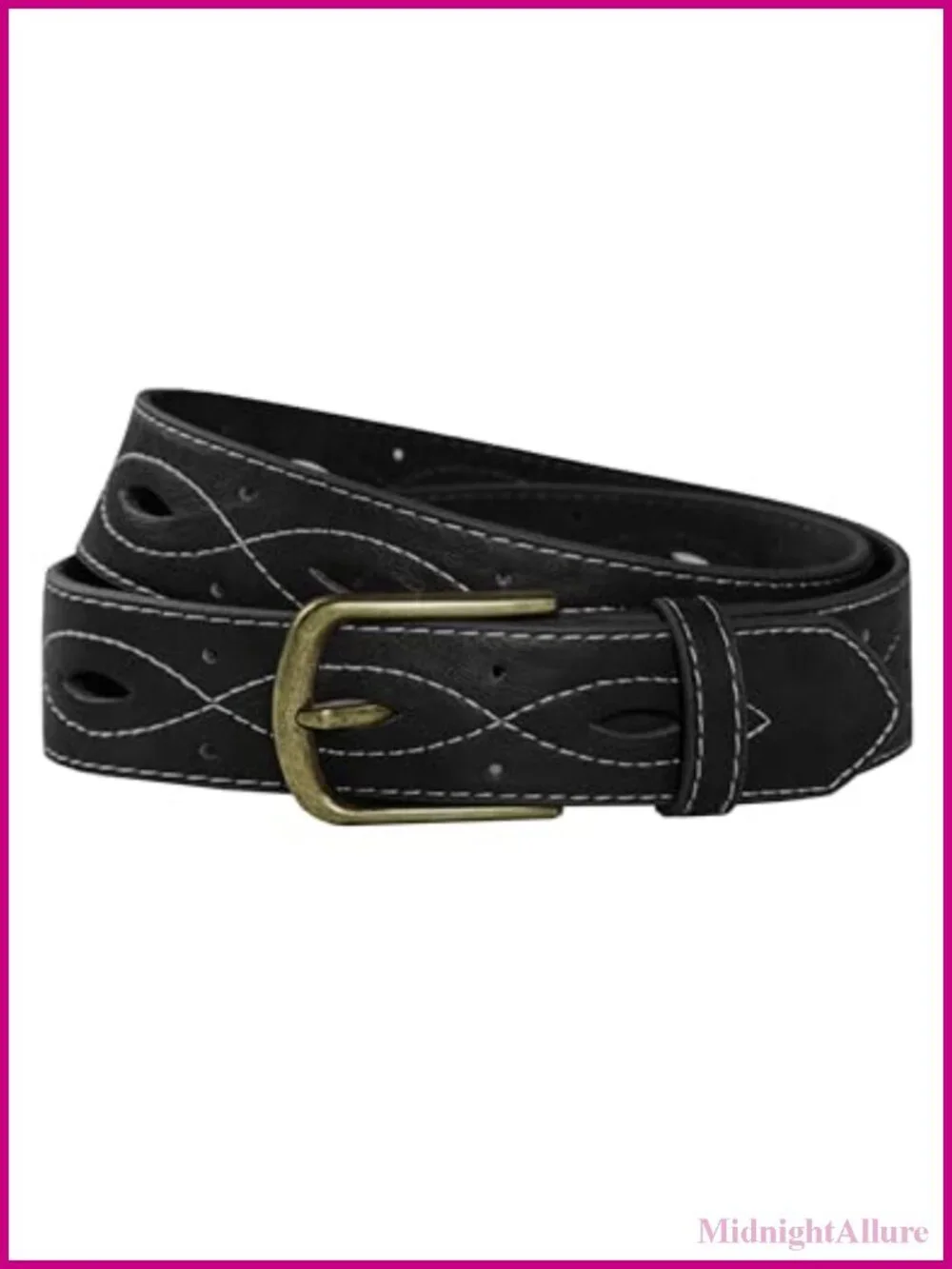 Faux Leather Western Belt Cowgirl Hollow-Out Adjustable Waist